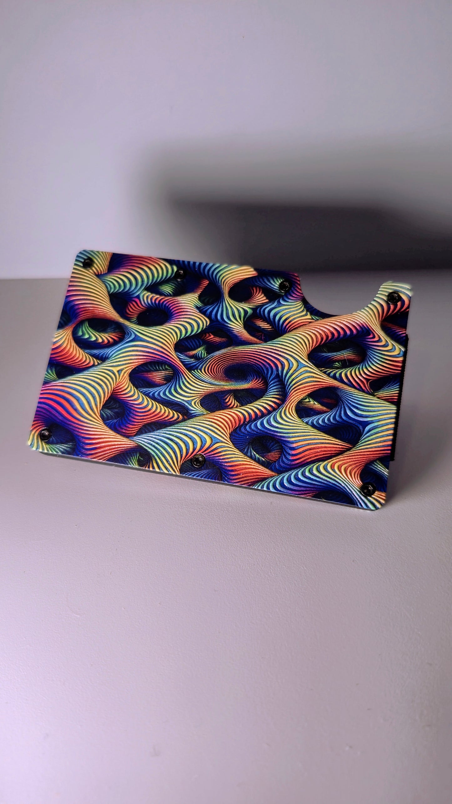 UV Printed Metal Wallet – Optical Illusion Design | HexaForge