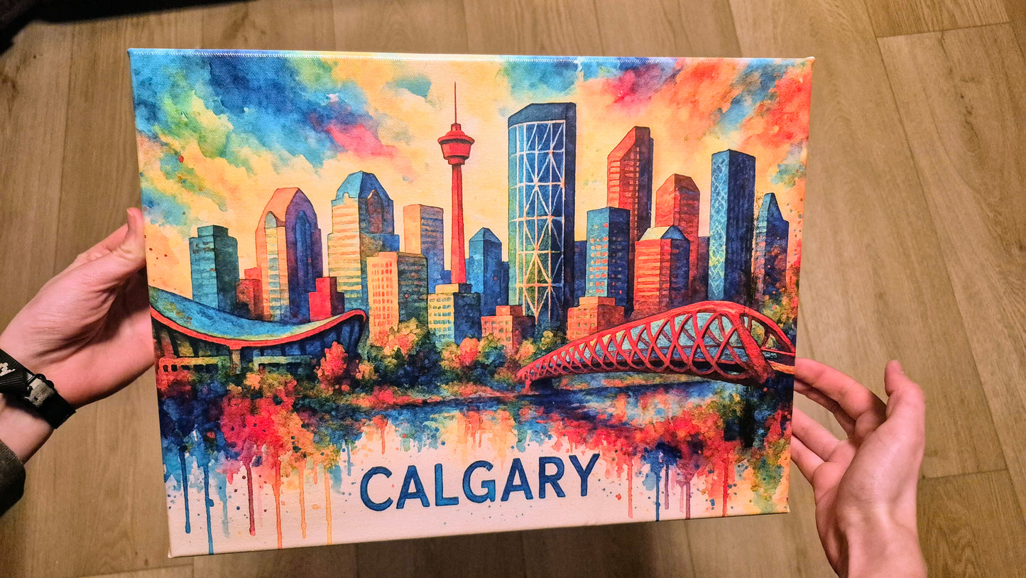 Calgary Skyline Canvas Wall Art | UV Printed by HexaForge